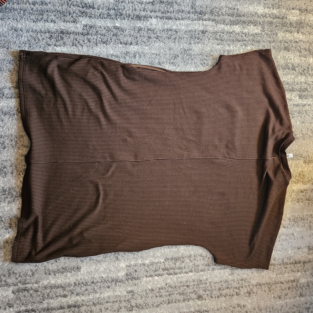 HiMONE Brown Ribbed Tshirt Dress With Pockets, Size 2XL - Picture 3 of 3